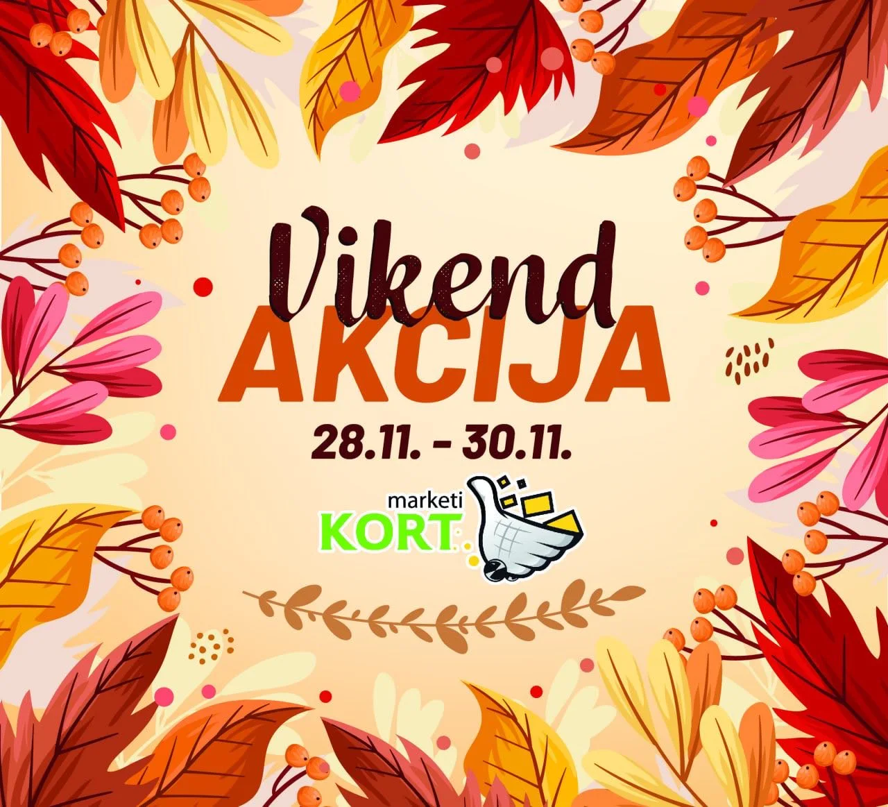 Kort vikend akcija 28-30.11.2025.