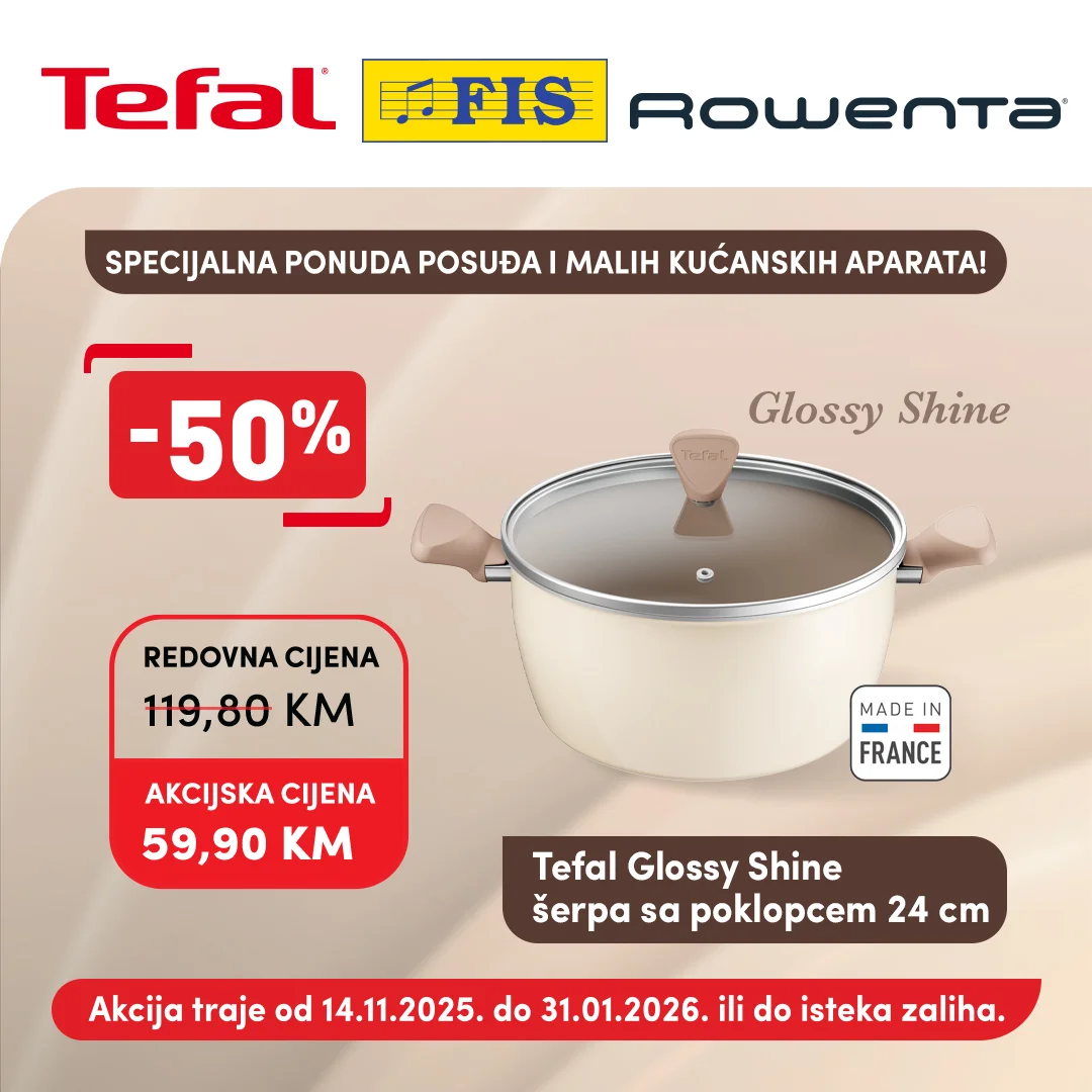 Fis TEFAL & ROWENTA akcija – Popusti do 50% do 31.1.2026.