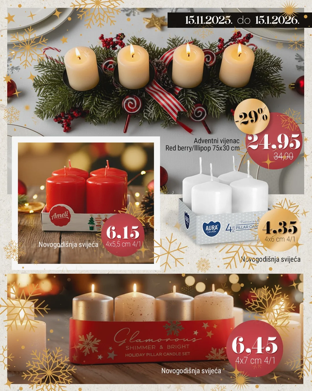 Bingo katalog Advent svijeće i novogodišnji vijenci 15.11.2025–15.1.2026.