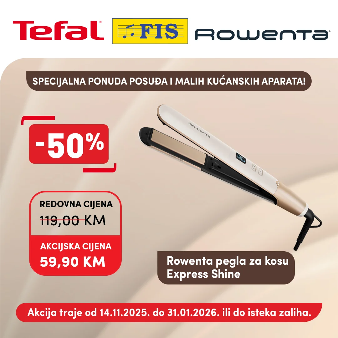 Fis TEFAL & ROWENTA akcija – Popusti do 50% do 31.1.2026.