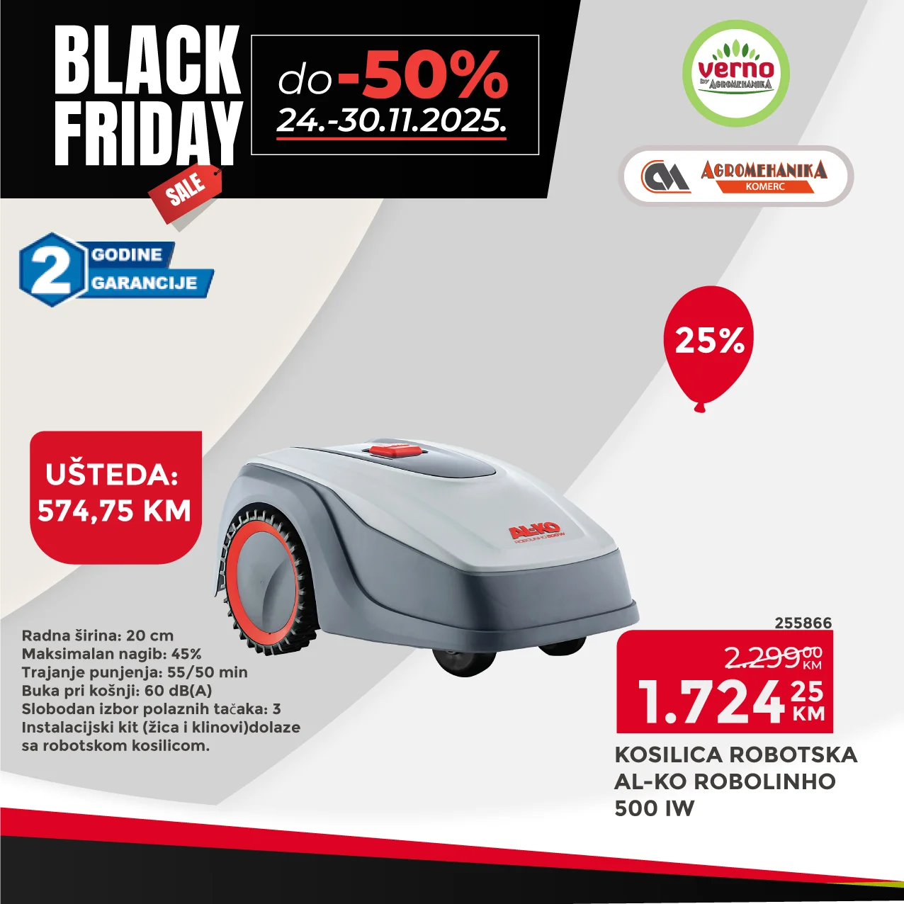 Verno by Agromehanika BLACK FRIDAY 24-30.11.2025.
