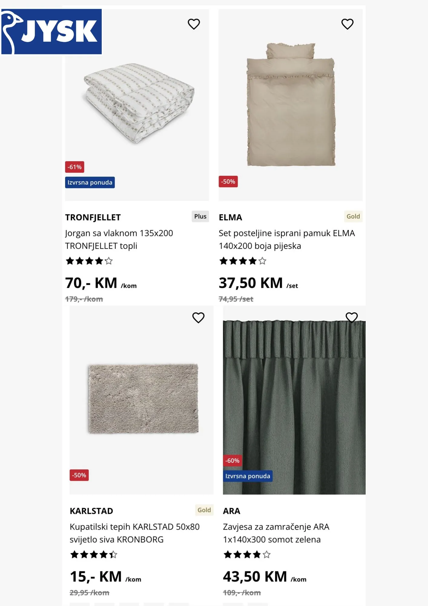 JYSK dodatni popust na SVE 9–11.11.2025.