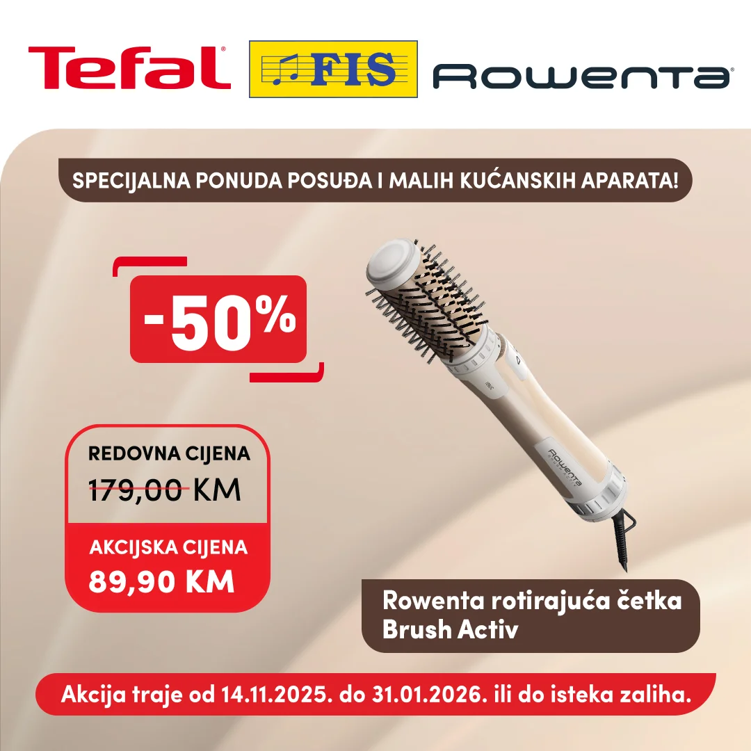 Fis TEFAL & ROWENTA akcija – Popusti do 50% do 31.1.2026.