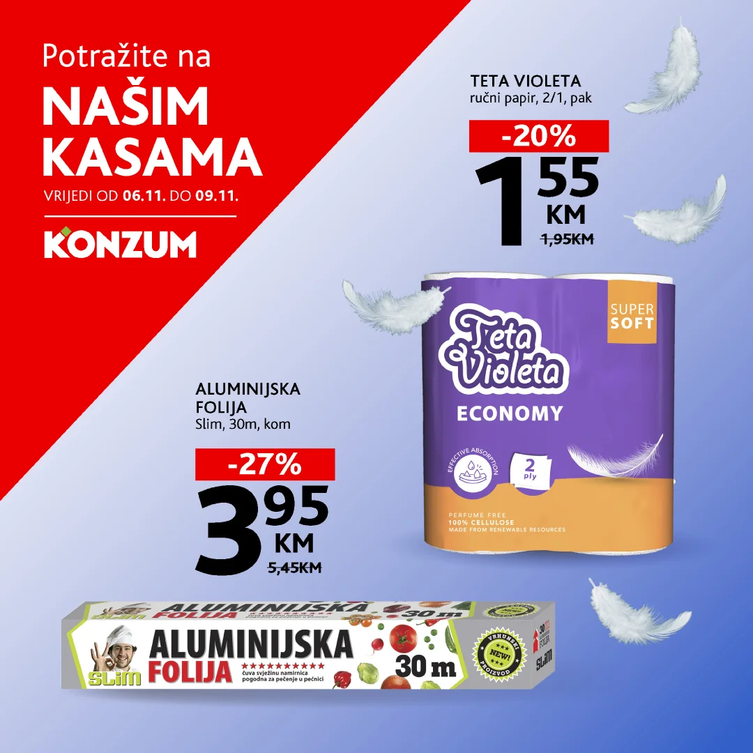 Konzum AKCIJA NA KASAMA 6-9.11.2025.