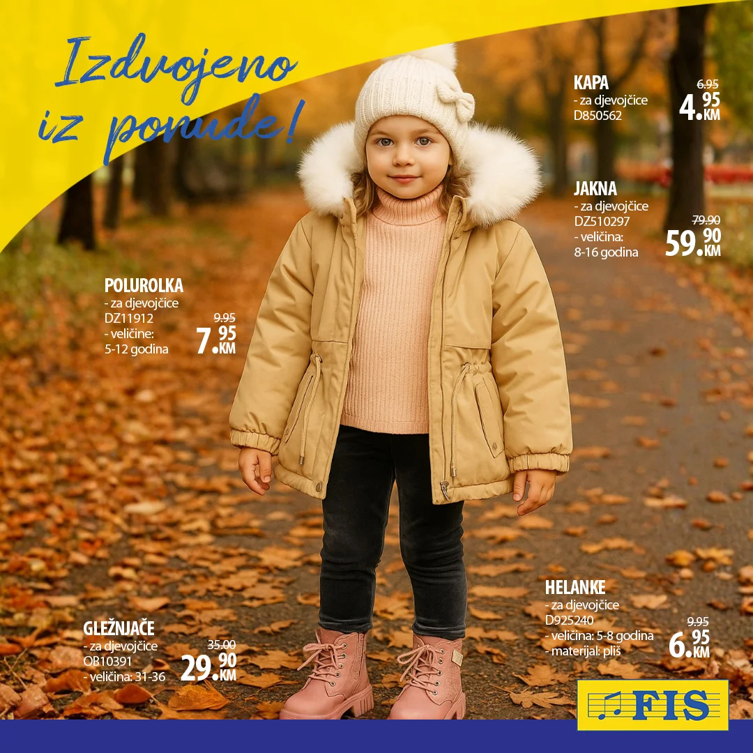 Fis SUPER CIJENE odjeće i obuće za cijelu porodicu - novembar 2025.