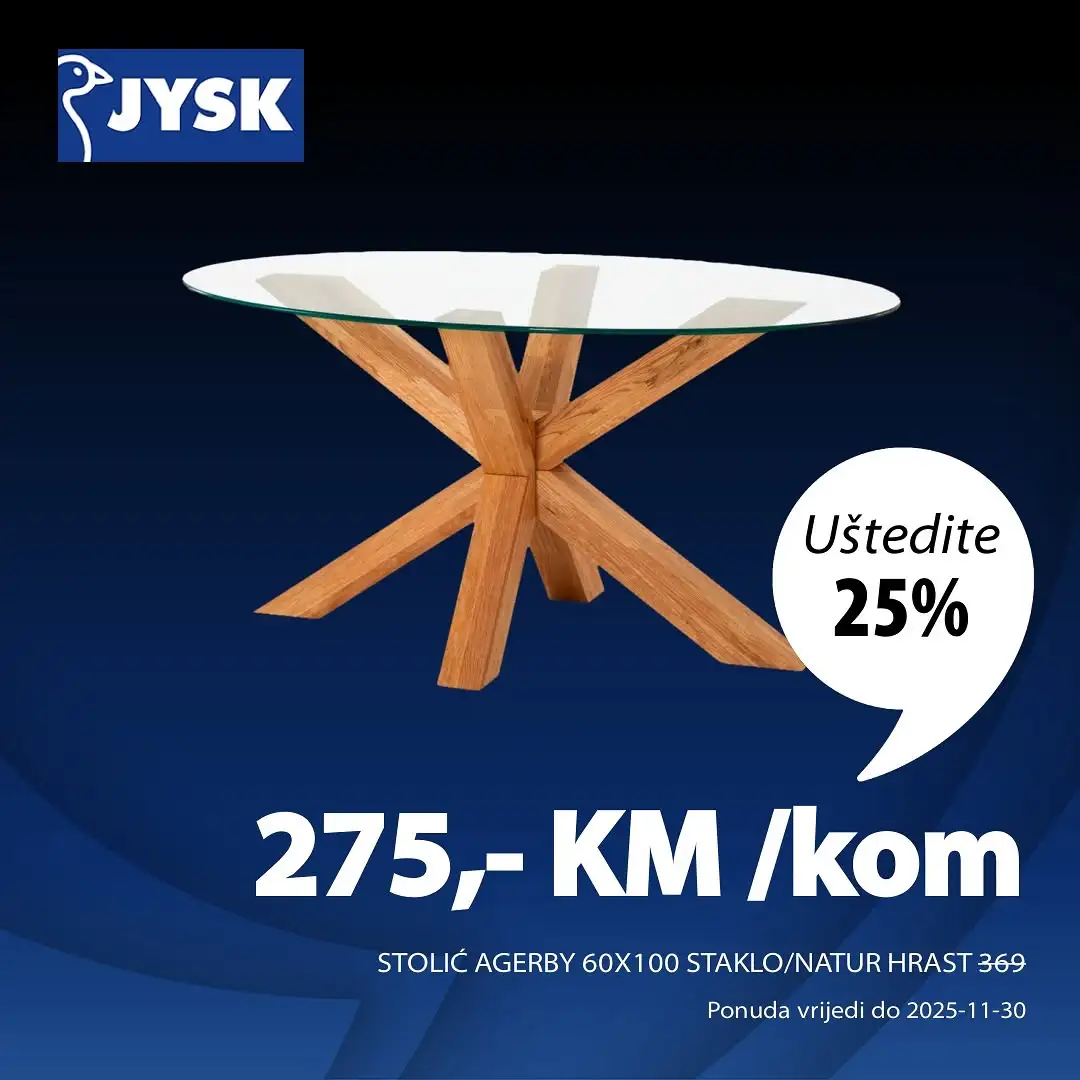 Jysk BLACK FRIDAY SNIŽENJE DO 70% akcija do 30.11.2025.