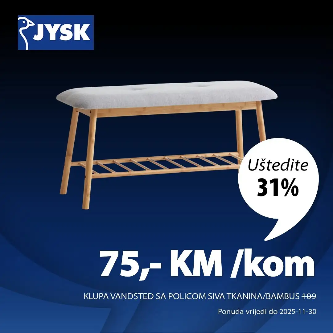 Jysk BLACK FRIDAY SNIŽENJE DO 70% akcija do 30.11.2025.