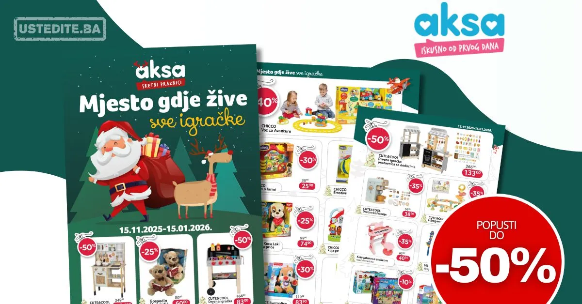 Aksa katalog – Novogodišnja akcija igračaka do 15.1.2026.