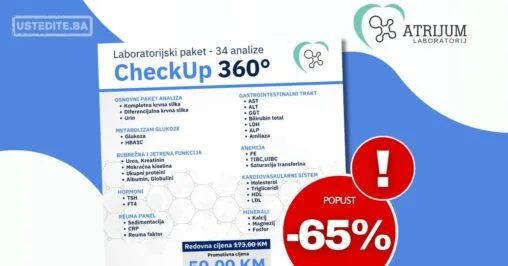 Atrijum AKCIJSKI PAKET CheckUp 360° – sveobuhvatan pregled vašeg zdravlja - novembar 2025.