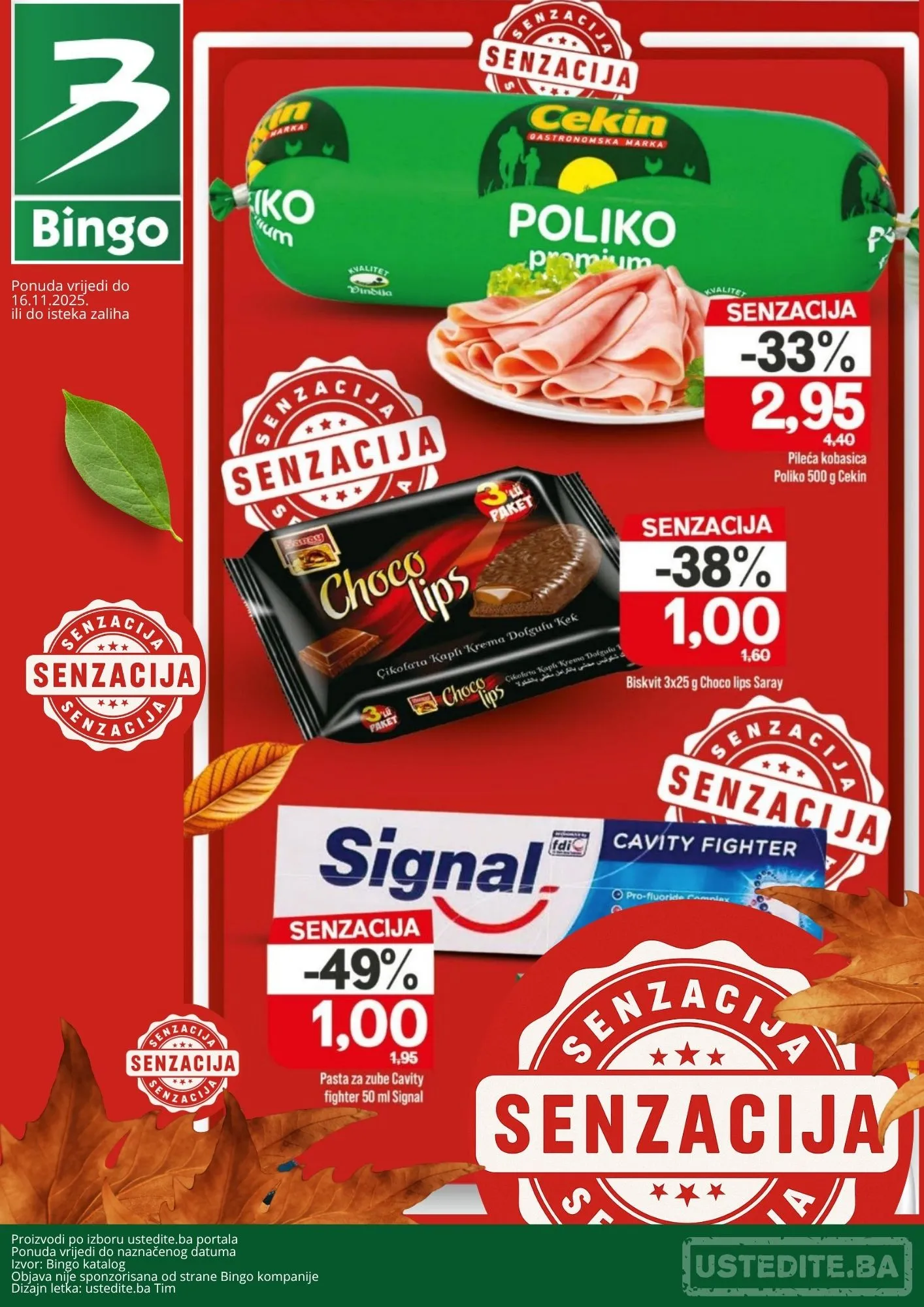 Bingo SENZACIONALNA SNIŽENJA -akcija do 16.11.2025.