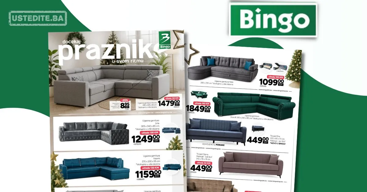 Bingo DNEVNI BORAVAK – ugaone garniture i trosjedi 20.11.2025–11.1.2026.