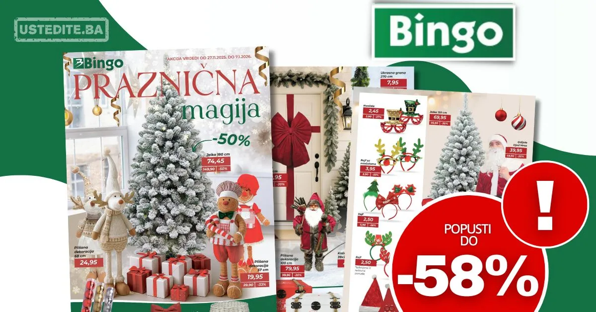 Bingo katalog Praznična magija – novogodišnji ukrasi i jelke 27.11.2025–7.1.2026.