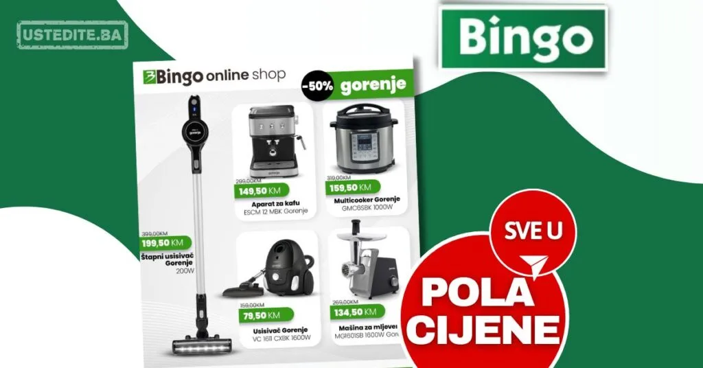 Bingo online shop SVI APARATI SNIŽENI 50% - akcija do 23.11.2025.