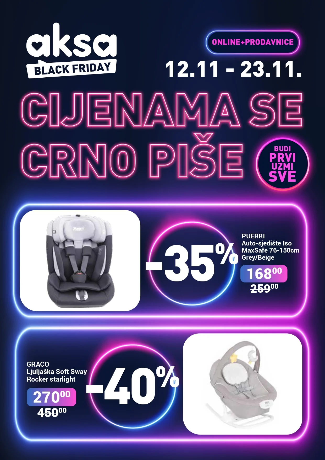 Aksa BLACK FRIDAY ZAGRIJAVANJE 12-23.11.2025. 