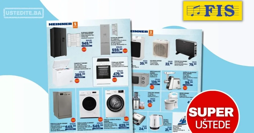 Fis HEINNER akcija — bijela tehnika i aparati 14.11–31.12.2025.