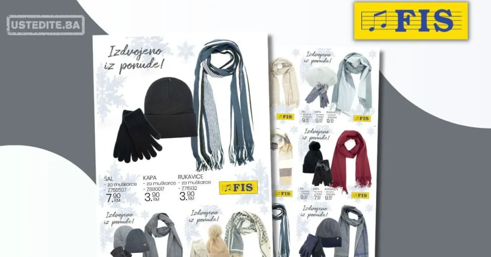 Fis zimska akcija – šalovi, kape i rukavice po super cijenama novembar 2025.