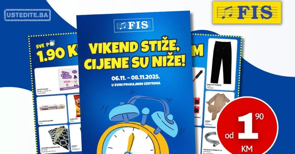 Fis akcija VEĆ OD 1,90 KM 6-8.11.2025.