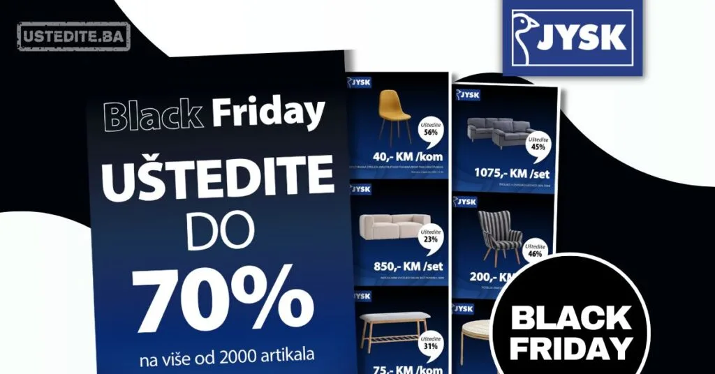 Jysk BLACK FRIDAY SNIŽENJE DO 70% akcija do 30.11.2025.