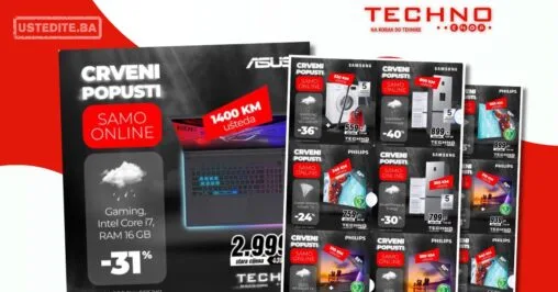 Techno Shop CRVENI POPUSTI do 1400 KM - novembar 2025.