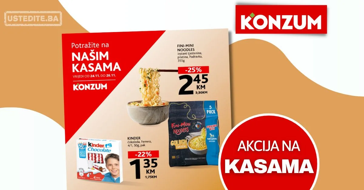 Konzum AKCIJA NA KASAMA 24-26.11.2025.