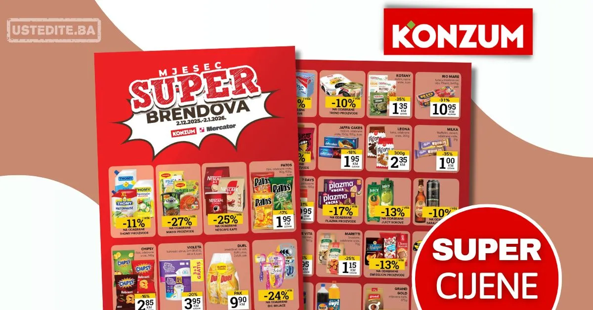 Konzum katalog MJESEC SUPER BRENDOVA 2.12.2025-2.1.2026.