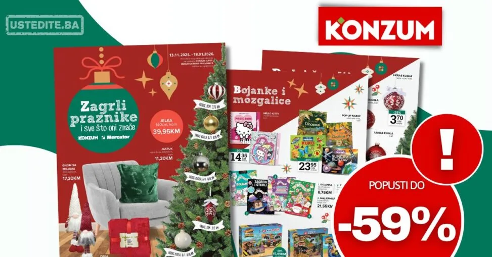 Konzum katalog PRAZNIČNA PONUDA 13.11.2025-18.1.2026.
