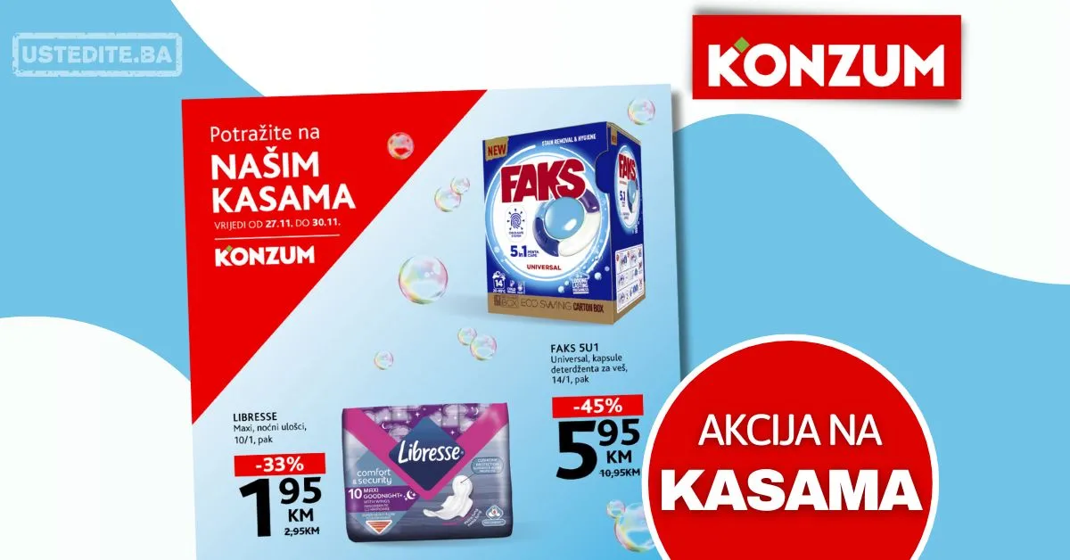 Konzum AKCIJA NA KASAMA 27-30.11.2025.
