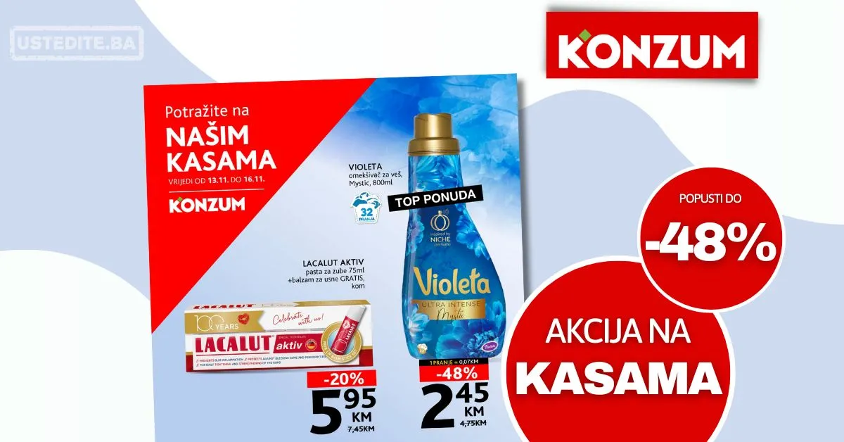 Konzum AKCIJA NA KASAMA 13-16.11.2025.