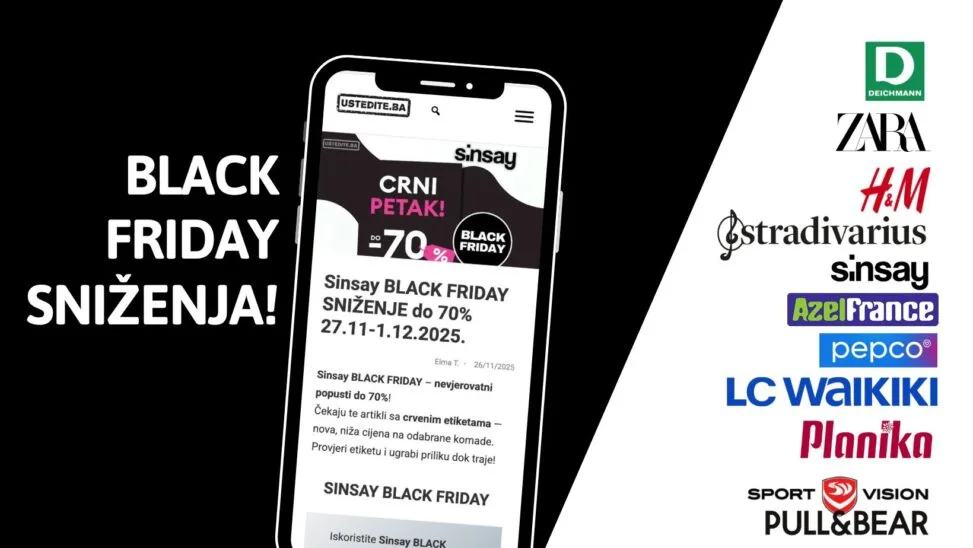 BLACK FRIDAY 2025 sniženja odjeće i obuće u BiH – vodič kroz najveće ponude (ažuriramo!)