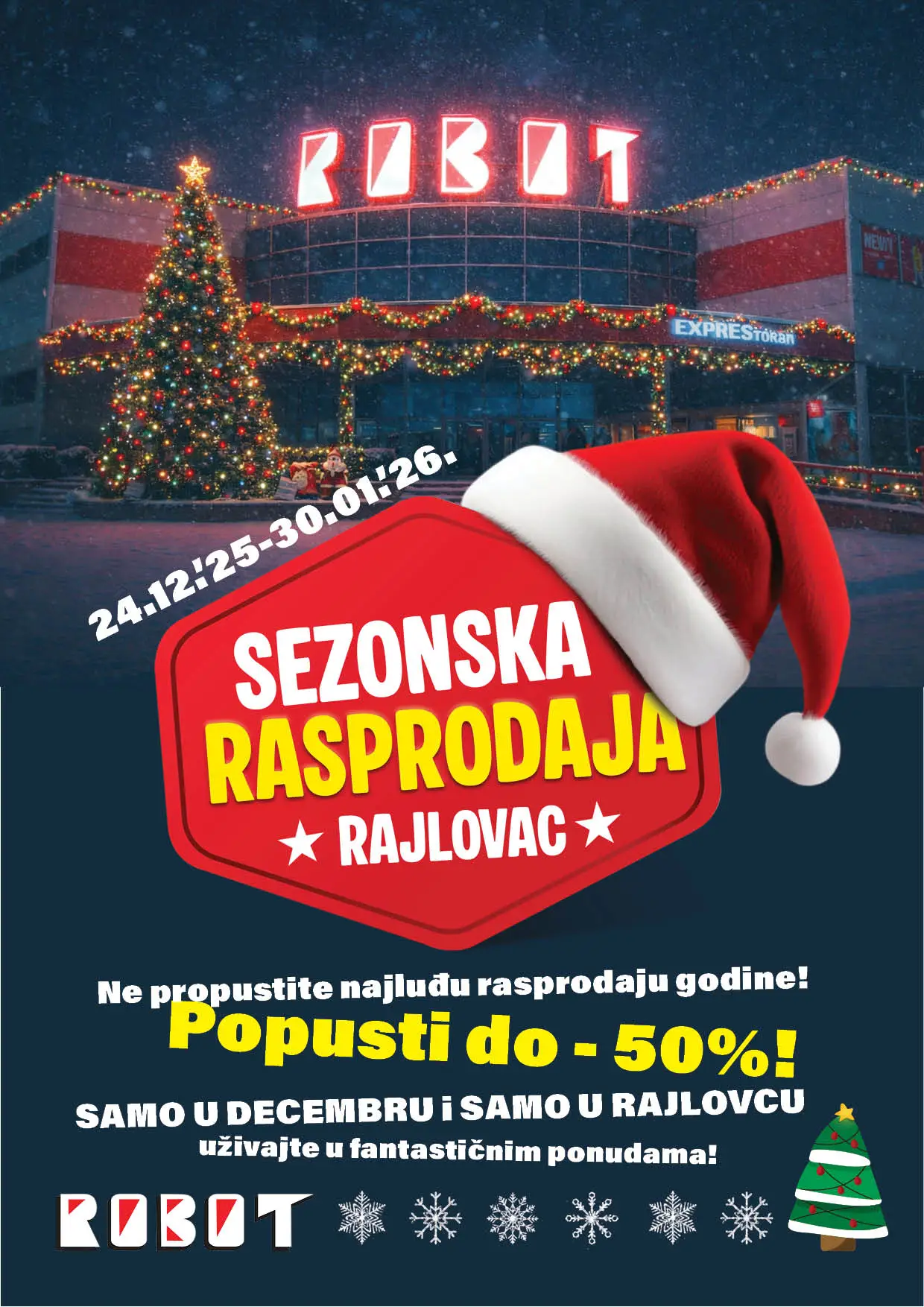 Robot SEZONSKA RASPRODAJA RAJLOVAC 24.12.2025-30.1.2026. 