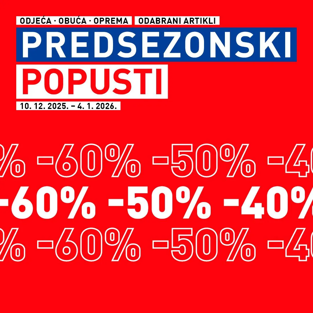 Intersport PREDSEZONSKI POPUSTI 10.12.2025-4.1.2026.
