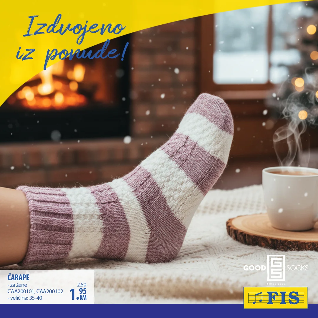 Fis akcija - tople čarape za cijelu porodicu decembar 2025.