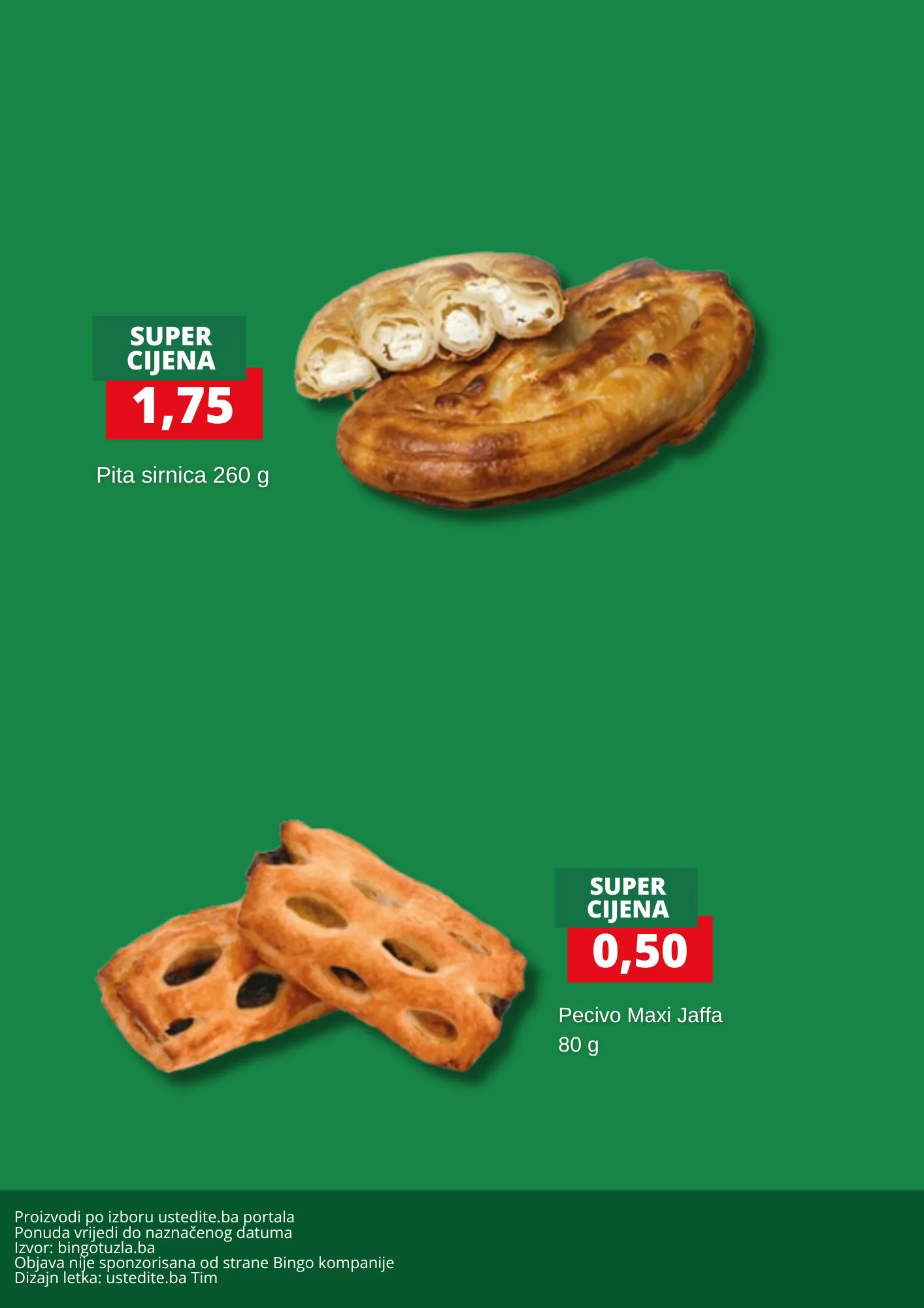 Bingo akcija PEKARA - sniženje do 3.1.2026.