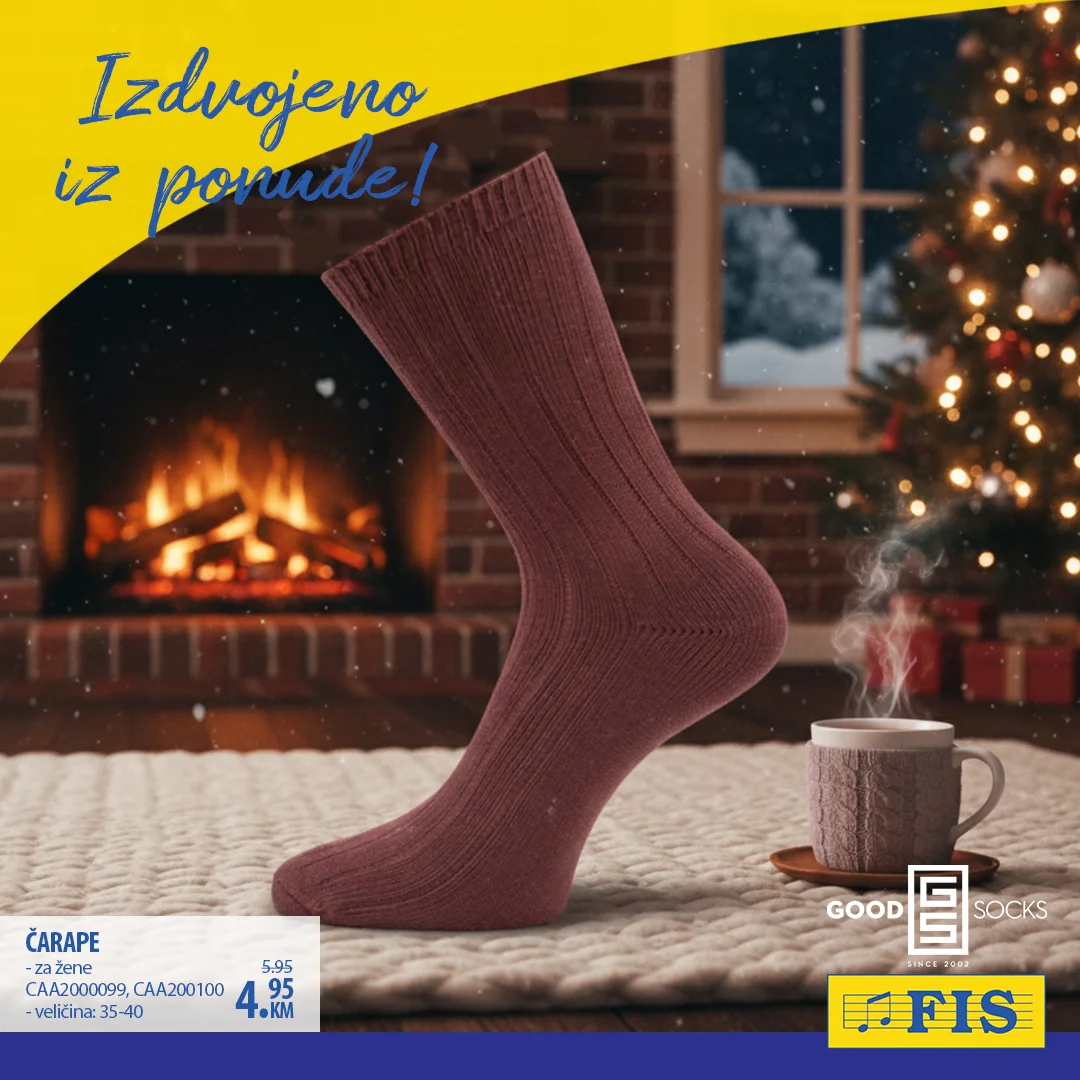 Fis akcija - tople čarape za cijelu porodicu decembar 2025.