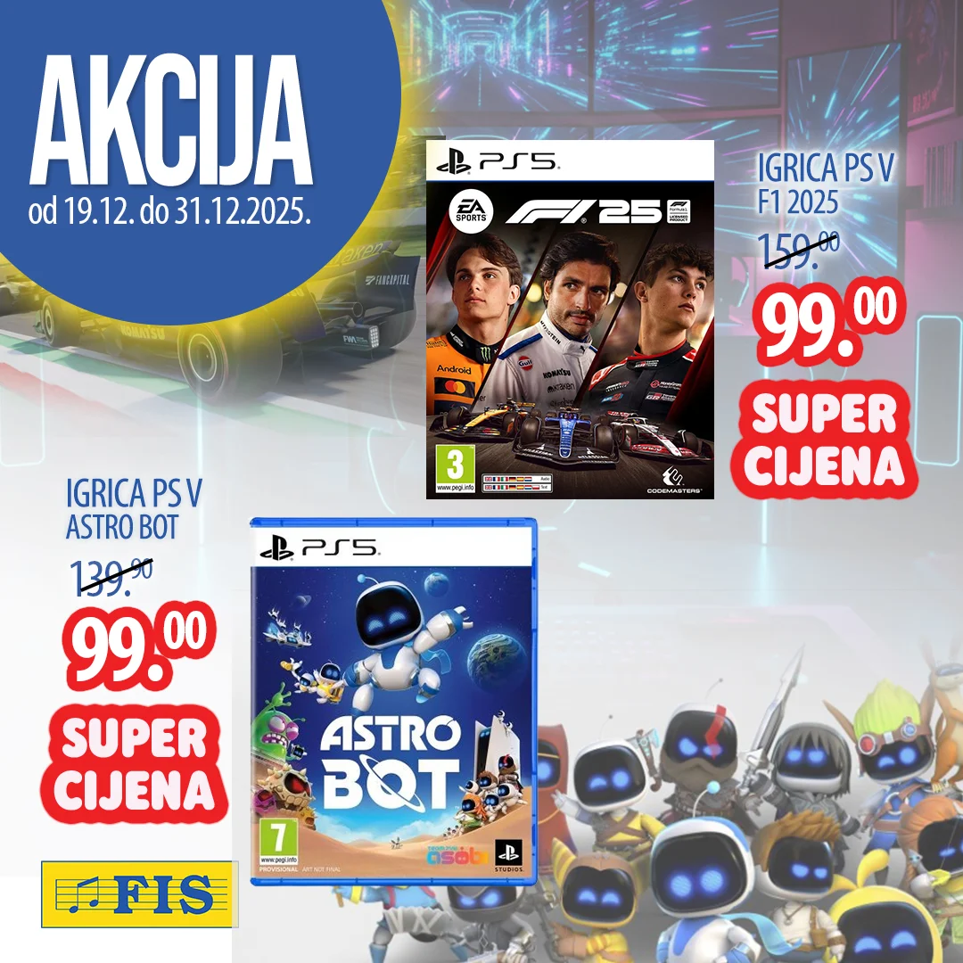 Fis akcija PlayStation 5 i PS5 igrice 19–31.12.2025.