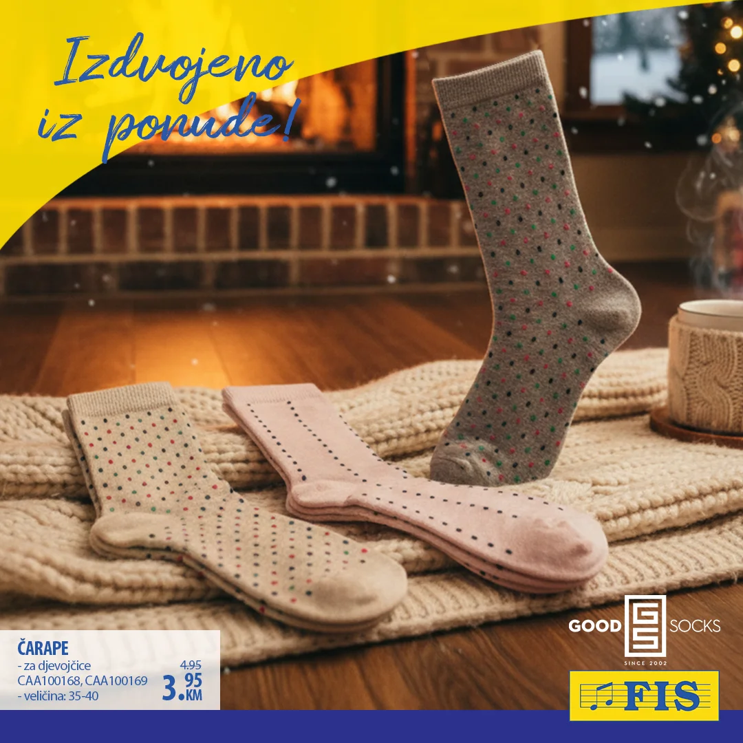Fis akcija - tople čarape za cijelu porodicu decembar 2025.