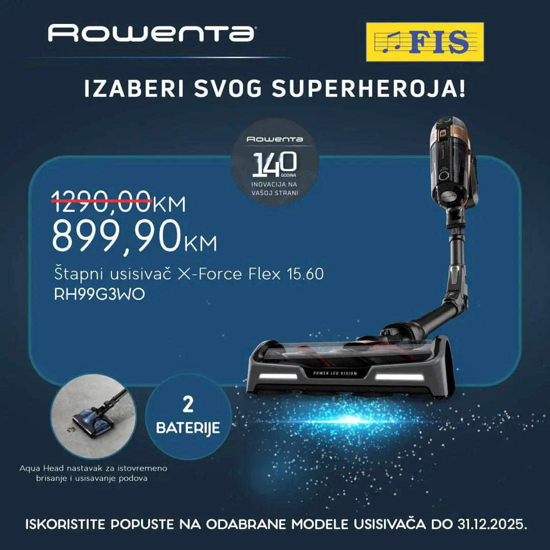 Fis akcija - ROWENTA USISIVAČI sniženje do 31.12.2025.