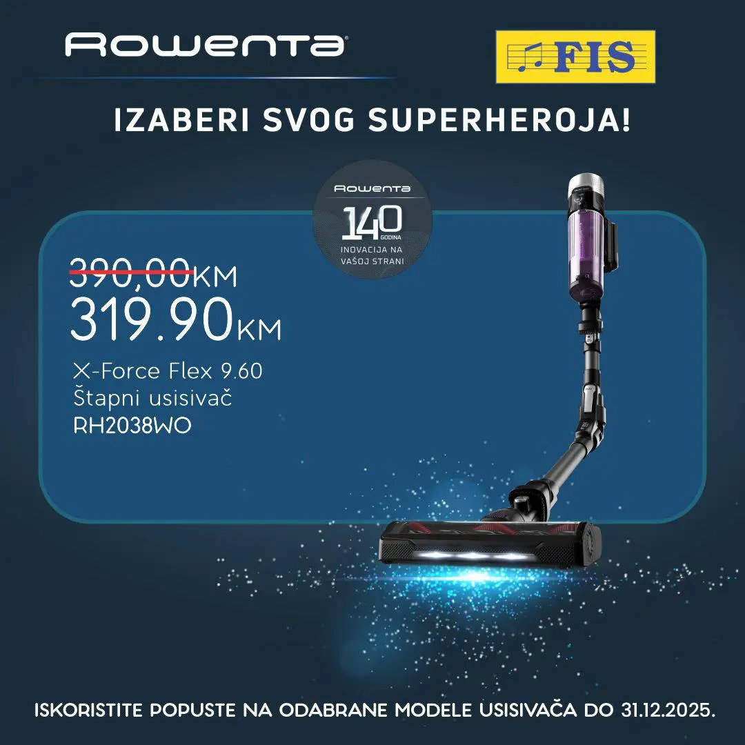 Fis akcija - ROWENTA USISIVAČI sniženje do 31.12.2025.