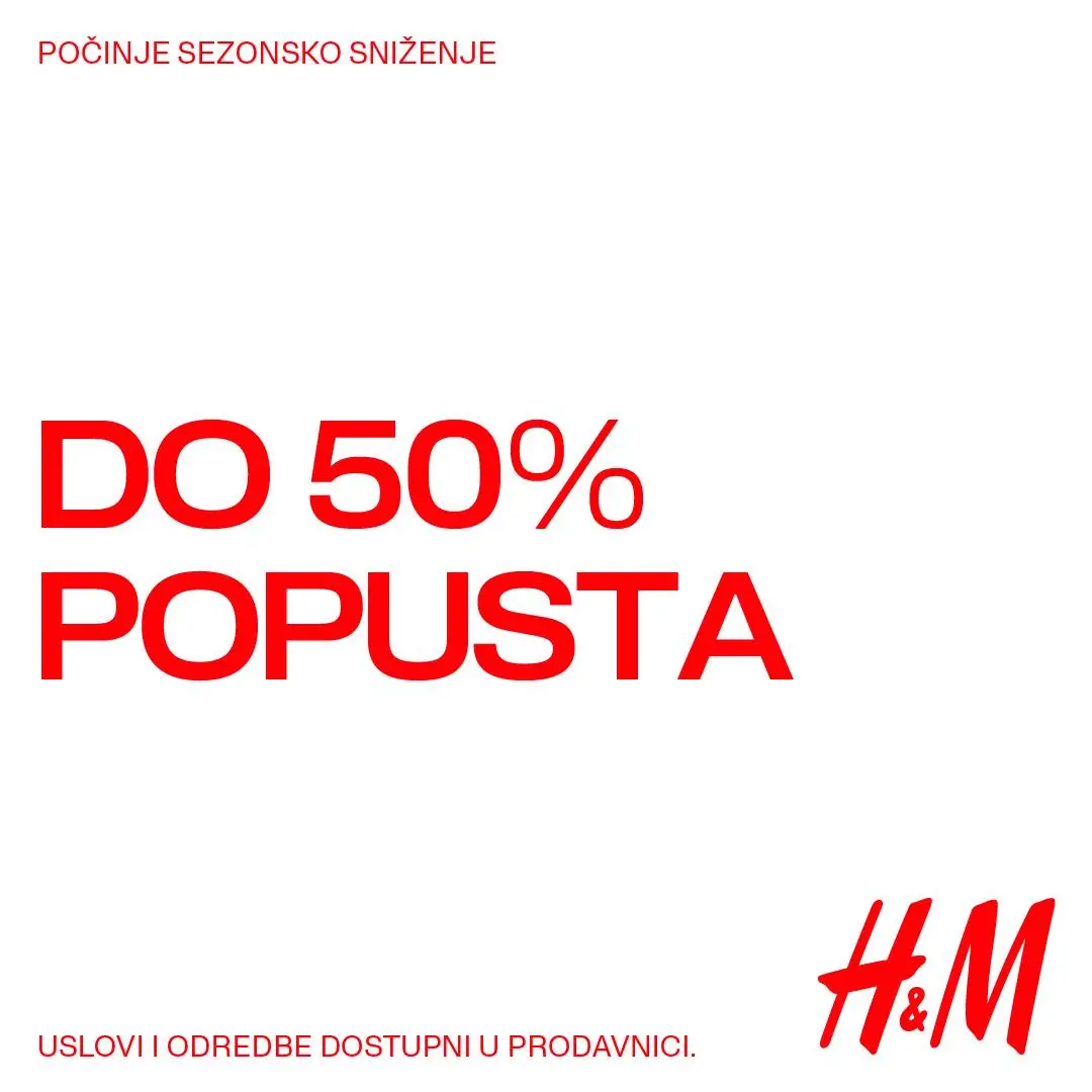 H&M SEZONSKO SNIŽENJE do 50% 10.12.2025-5.1.2026.