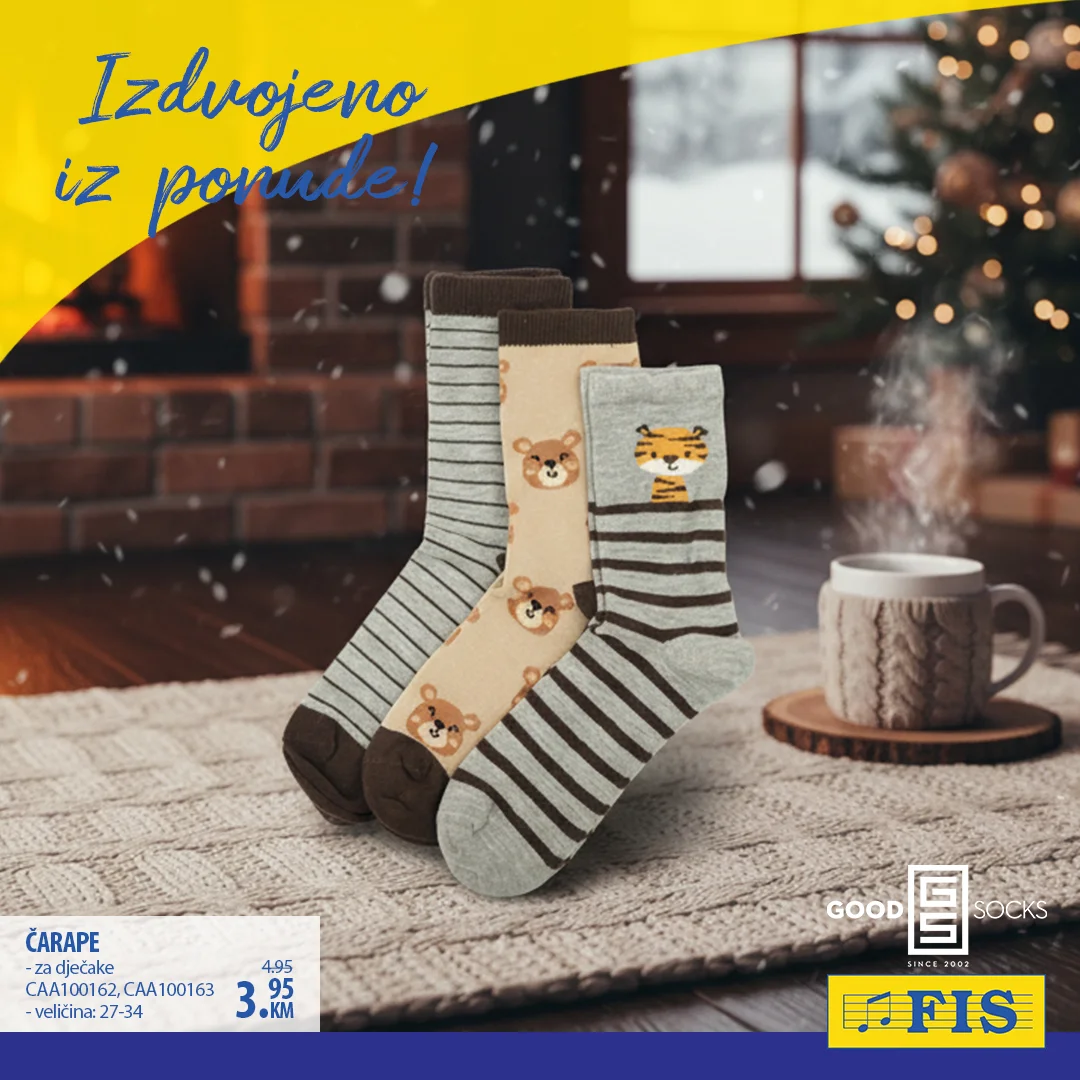 Fis akcija - tople čarape za cijelu porodicu decembar 2025.