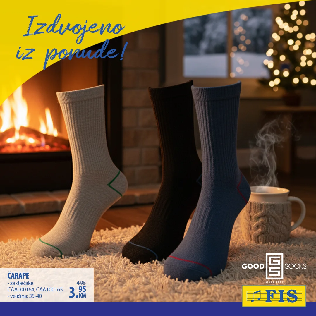 Fis akcija - tople čarape za cijelu porodicu decembar 2025.