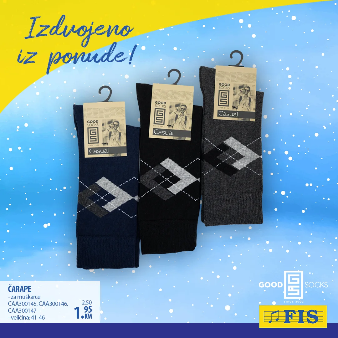 Fis akcija - tople čarape za cijelu porodicu decembar 2025.