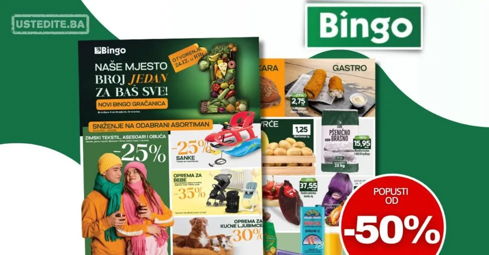 Bingo katalog VELIKO OTVORENJE GRAČANICA 24.12.2025-3.1.2026.