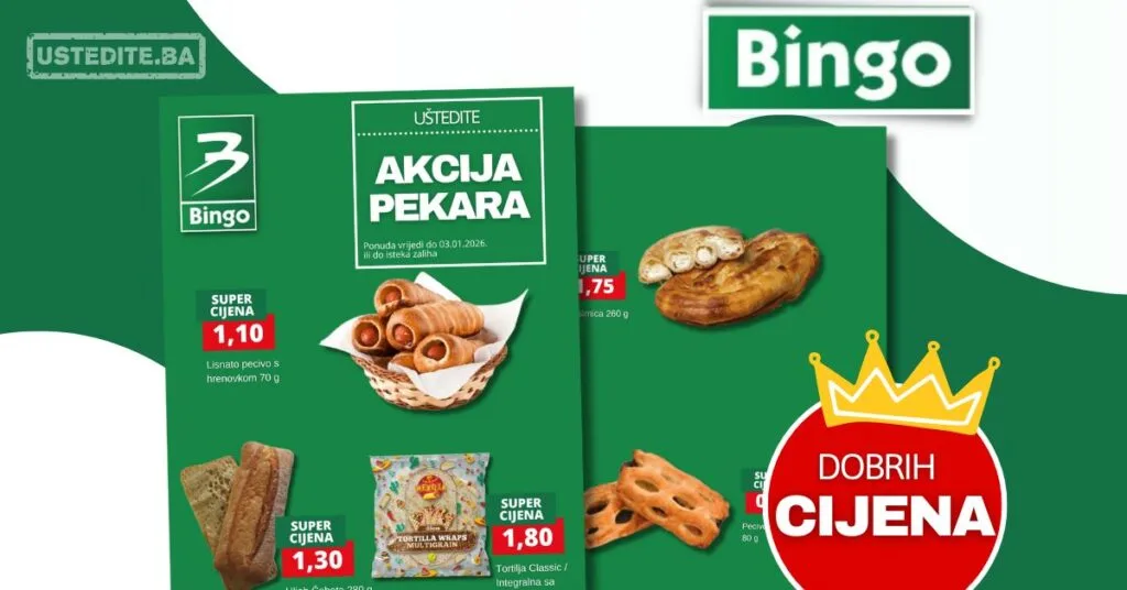 Bingo akcija PEKARA - sniženje do 3.1.2026.