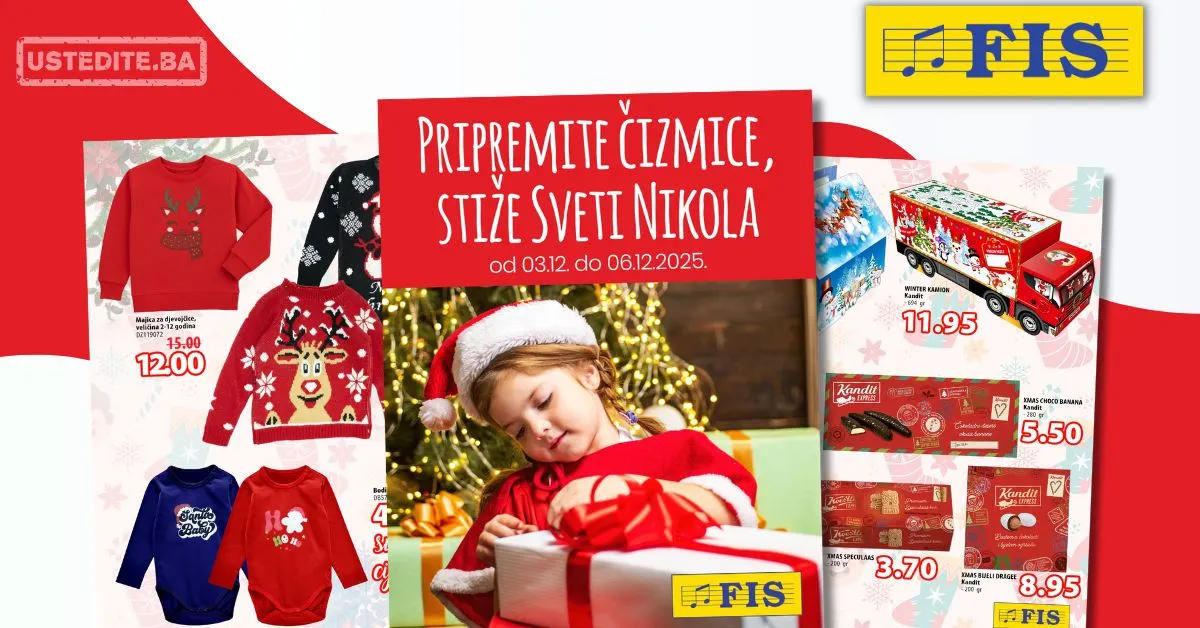 Fis akcija – sniženje na paketiće, igračke i odjeću 3–6.12.2025.
