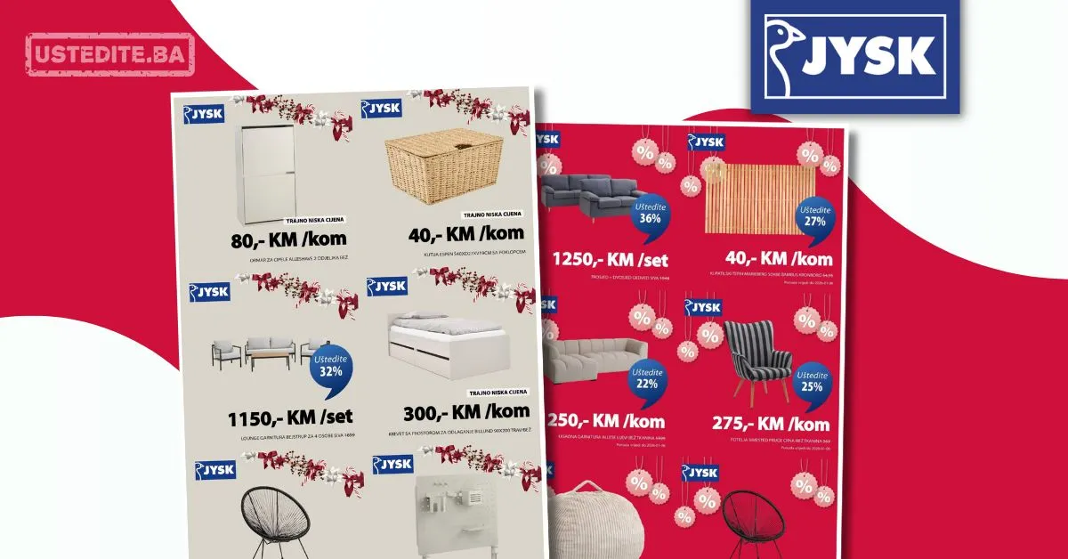 Jysk SUPER SNIŽENJE do 6.1.2026.