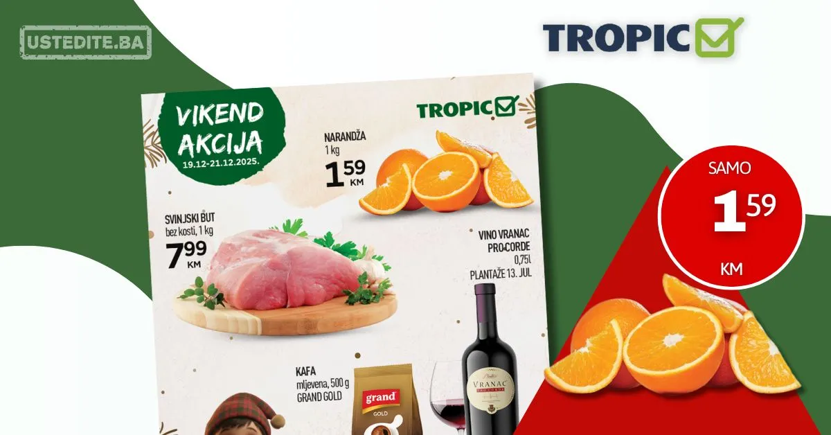 Tropic vikend akcija 19-21.12.2025.