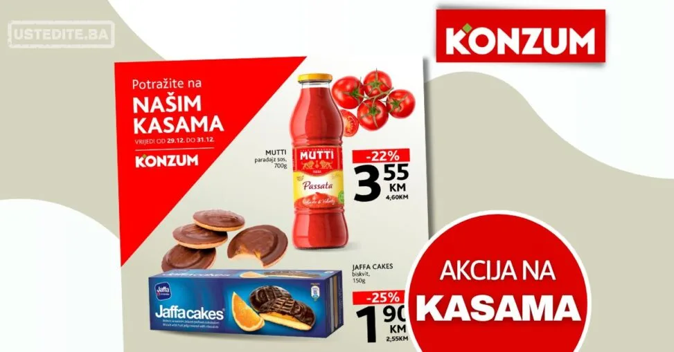 Konzum AKCIJA NA KASAMA 29-31.12.2025.
