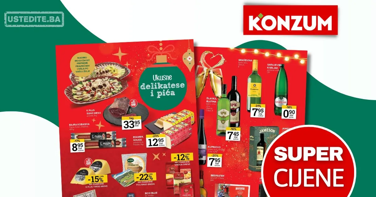 Konzum akcija PRAZNIČNA SNIŽENJA 16–22.12.2025.
