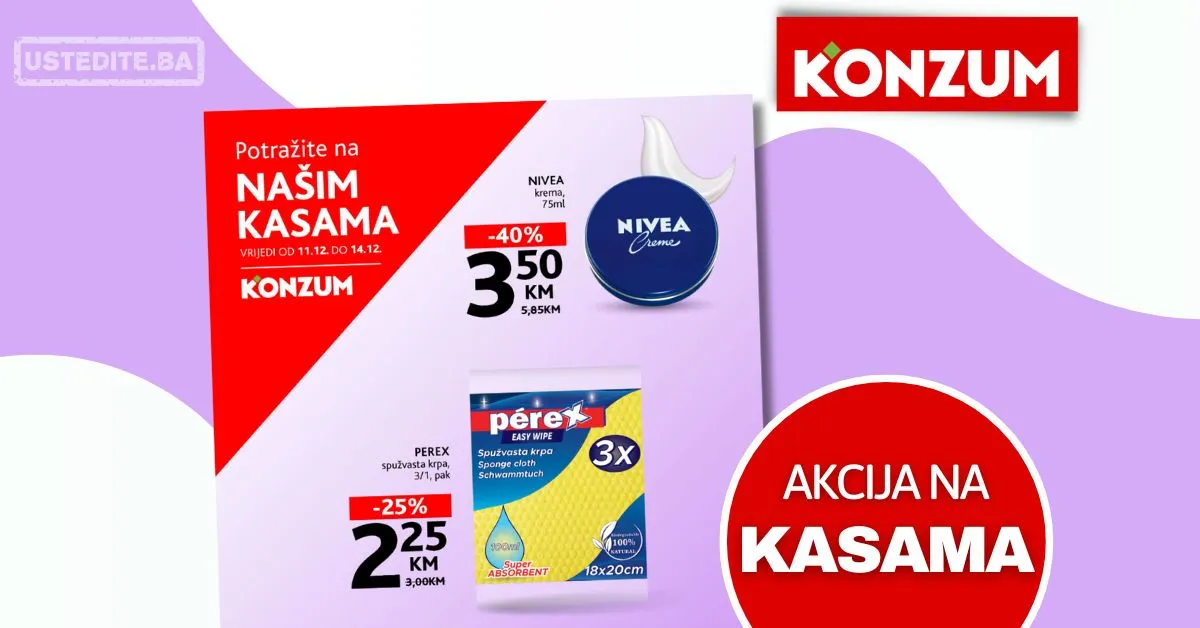Konzum AKCIJA NA KASAMA 11-14.12.2025.